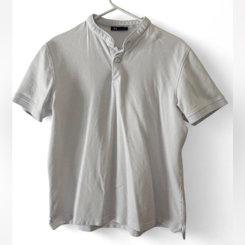 ZARA White Short Sleeve Shirt – Size L